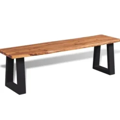 vidaXL Balkongmöbler>Bänk massivt akaciaträ 145 cm