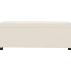 vidaXL Kistor & Koffertar>Bänk med förvaringsutrymme 116 cm gräddvit polyester