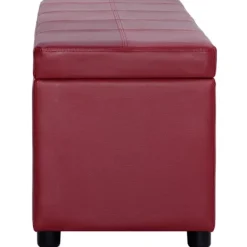 vidaXL Kistor & Koffertar>Bänk med förvaringsutrymme 116 cm vin konstläder