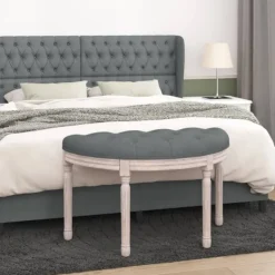 vidaXL Balkongmöbler>Bänk mörk 81,5x41x49 cm tyg