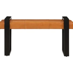 vidaXL Balkongmöbler>Bänk svart och 110 cm äkta getskinn