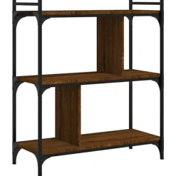 vidaXL Hyllor>Bokhylla 3 hyllplan brun ek 76x32x88 cm konstruerat trä Brun