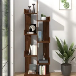 vidaXL Hyllor>Bokhylla brun ek 48x25,5x140 cm konstruerat trä Brun