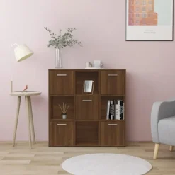 vidaXL Hyllor>Bokhylla brun ek 90x30x90 cm konstruerat trä Brun