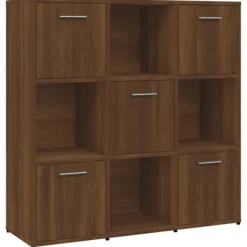 vidaXL Hyllor>Bokhylla brun ek 90x30x90 cm konstruerat trä Brun