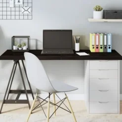 vidaXL Kontorsmöbler>Bordsskiva mörk 140x50x(2-4) cm behandlad massiv ek