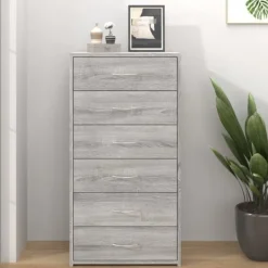 vidaXL Byråer>Byrå 6 lådor sonoma-ek 50x34x96 cm konstruerat trä