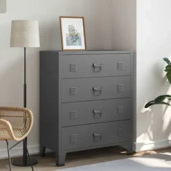 vidaXL Byråer>Byrå industriell 78x40x93 cm metall