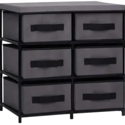 vidaXL Byråer>Byrå med 6 lådor 55x29x55 cm stål