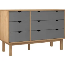 vidaXL Byråer>Byrå OTTA brun& 111x43x73,5 cm massiv furu