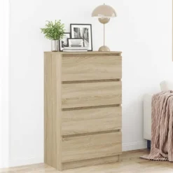 vidaXL Byråer>Byrå sonoma-ek 60x35x98,5 cm konstruerat trä