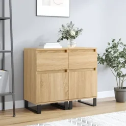vidaXL Sideboards>Byråer 2 st sonoma-ek 40x35x70 cm konstruerat trä