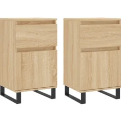 vidaXL Sideboards>Byråer 2 st sonoma-ek 40x35x70 cm konstruerat trä