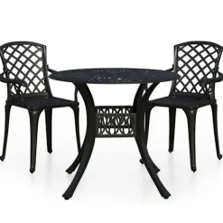 vidaXL Balkongmöbler>Caféset 3 delar gjuten aluminium