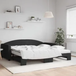 vidaXL Soffor>Dagbädd med extrabädd och madrasser 100x200 cm tyg