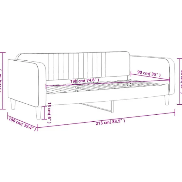 vidaXL Soffor>Dagbädd 90x190 cm sammet
