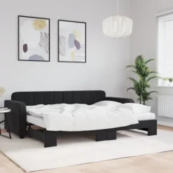vidaXL Soffor>Dagbädd utdragbar med madrasser 80x200 cm sammet