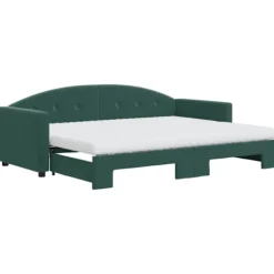 vidaXL Soffor>Dagbädd utdragbar med madrasser mörk 80x200 cm sammet