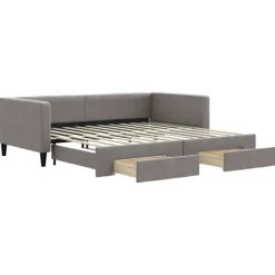 vidaXL Soffor>Dagbädd utdragbar med lådor 100x200 cm tyg