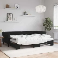 vidaXL Soffor>Dagbädd utdragbar med madrasser 80x200 cm sammet