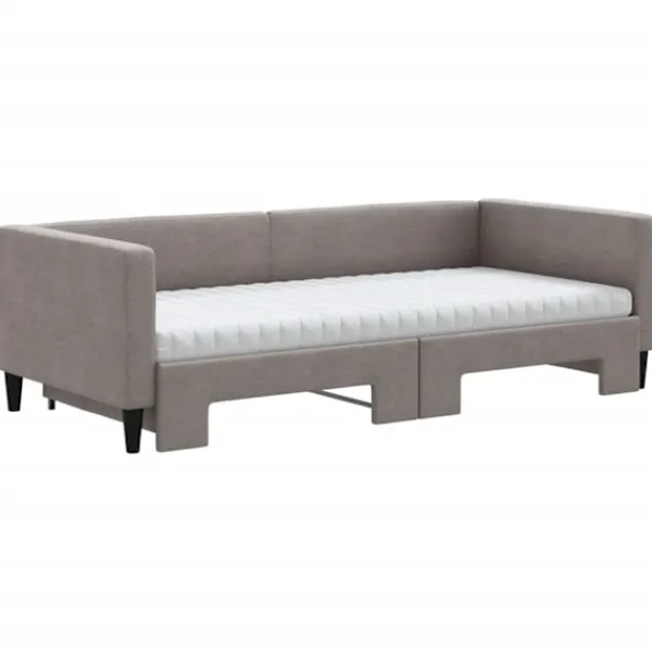 vidaXL Soffor>Dagbädd utdragbar med madrasser 90x200 cm tyg