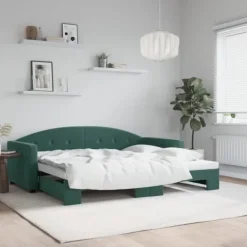 vidaXL Soffor>Dagbädd utdragbar mörk 90x200 cm sammet