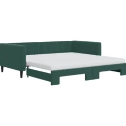 vidaXL Soffor>Dagbädd utdragbar och madrasser mörk 100x200 cm sammet