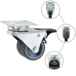 vidaXL Balkongmöbler>Dubbelhjul 12 st 50 mm