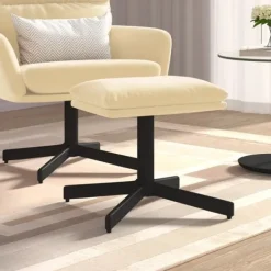 vidaXL Pallar>Fotpall gräddvit 60x60x36 cm sammet