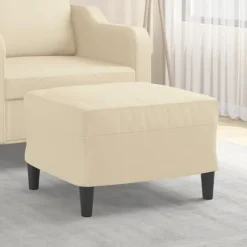 vidaXL Pallar>Fotpall gräddvit 60x50x41 cm tyg