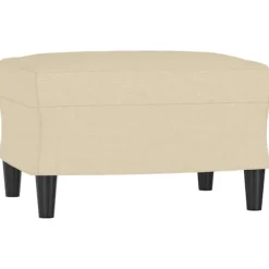 vidaXL Pallar>Fotpall gräddvit 60x50x41 cm tyg