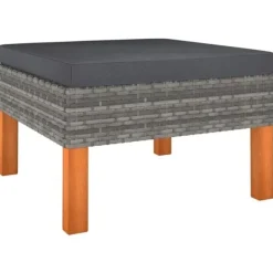 vidaXL Pallar>Fotpall konstrotting och massivt eukalyptusträ