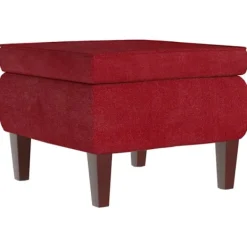 vidaXL Sittpuffar>Fotpall med träben vin sammet