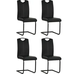 vidaXL Stolar>Fribärande matstolar 4 st konstläder