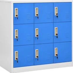 vidaXL Skåp>Förvaringsskåp 5 st ljus och blå 90x45x92,5 cm stål