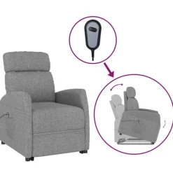 vidaXL Fåtöljer>fåtölj med uppresningshjälp ljus tyg