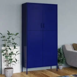 vidaXL Skåp>Garderob 90x50x180 cm marin stål