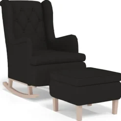 vidaXL Fåtöljer>Gungfåtölj med pall tyg