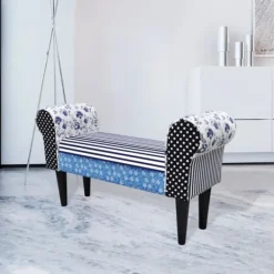 vidaXL Balkongmöbler>Hallbänk öronlappar blå vit