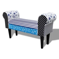 vidaXL Balkongmöbler>Hallbänk öronlappar blå vit