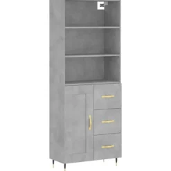 vidaXL Skåp>Högskåp betong 69,5x34x180 cm konstruerat trä