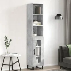 vidaXL Skåp>Högskåp betong 34,5x34x180 cm konstruerat trä