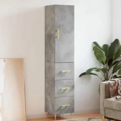 vidaXL Skåp>Högskåp betong 34,5x34x180 cm konstruerat trä