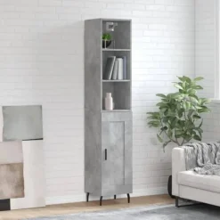 vidaXL Skåp>Högskåp betong 34,5x34x180 cm konstruerat trä