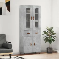 vidaXL Skåp>Högskåp betong 69,5x34x180 cm konstruerat trä