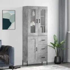 vidaXL Skåp>Högskåp betong 69,5x34x180 cm konstruerat trä