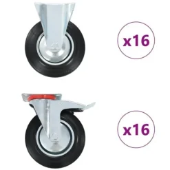 vidaXL Balkongmöbler>Hjul 32 st 200 mm