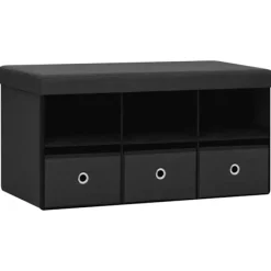 vidaXL Kistor & Koffertar>Hopfällbar förvaringsbänk 76x38x38 cm konstlinne