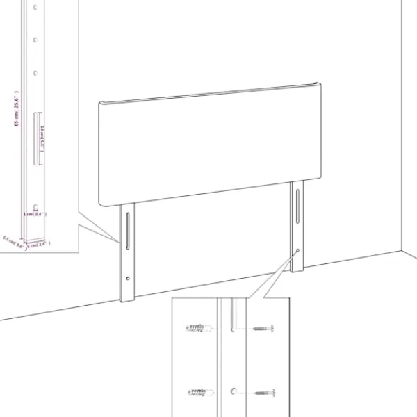 vidaXL Sängar>Huvudgavlar 2 st 90x5x78/88 cm tyg Grå