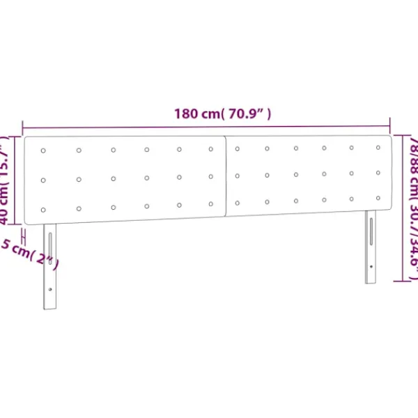 vidaXL Sängar>Huvudgavlar 2 st 90x5x78/88 cm tyg Grå
